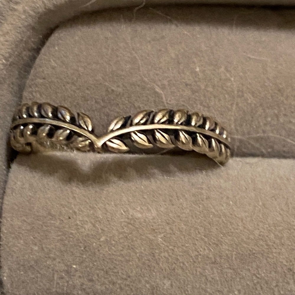 Pandora wheat grains wishbone ring